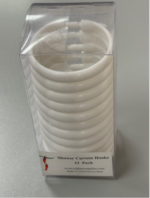 Shower Curtain Hooks; color: White 12 pcs packing - Image 2
